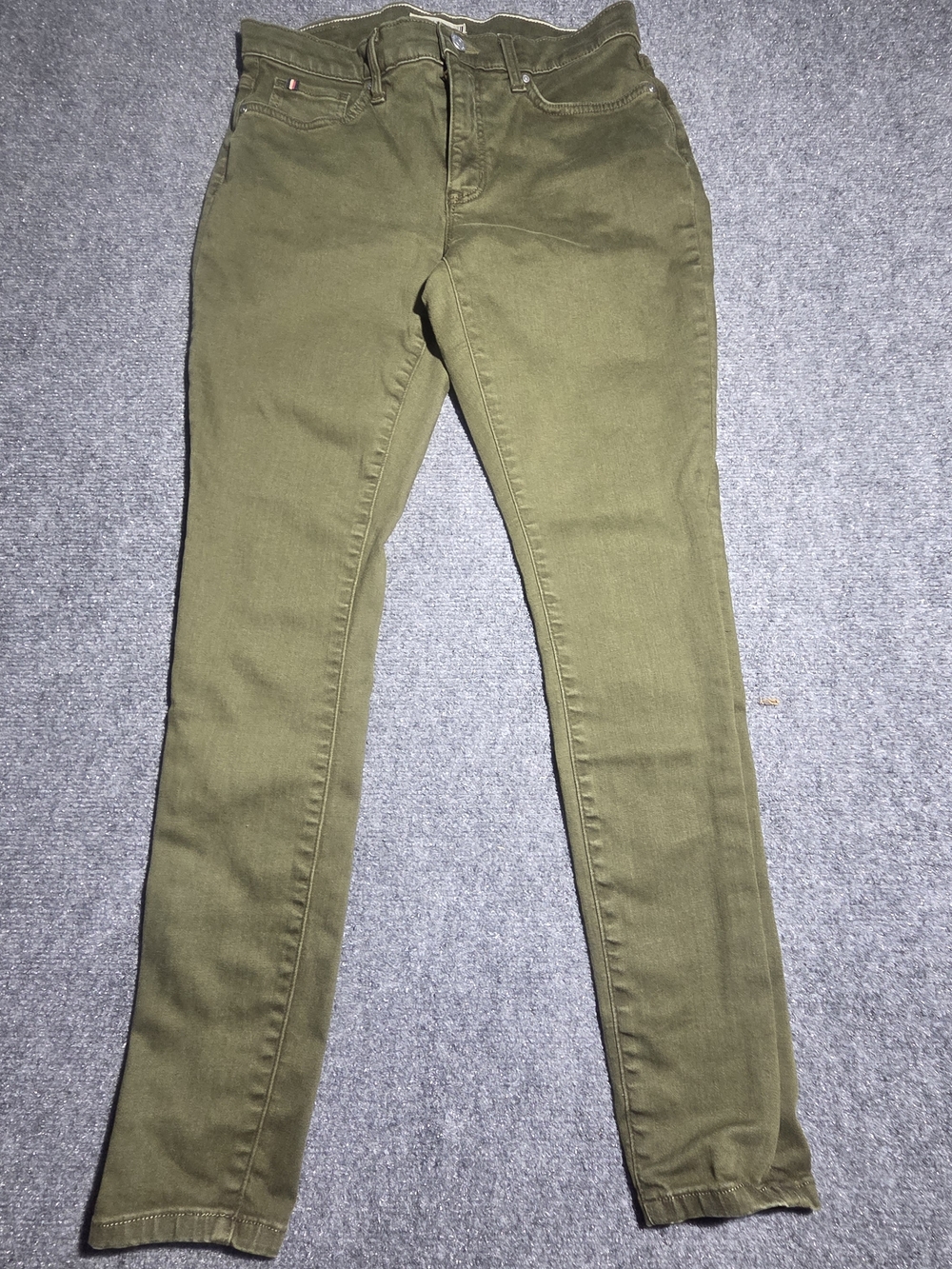 Tommy Hilfiger Heritage Como Skinny Jeans Size 8/29 Olive Green Slimming Pocket